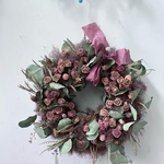 SALE smoky pink wreath 壁掛けリース ユーカリ リース ナチュラル グリーン スモークツリー ドライフラワー
