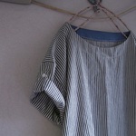 コットンお袖ロールアップワンピース