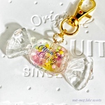 【アウトレット】キャンディのチャーム「サーカスの灯り」(candy charm/キーホルダー/ スイーツデコ/フェイクスイーツ/フェイクフード/食品サンプル/飴)