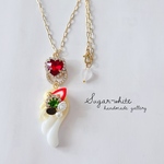 🪽✨Angel Wing ~ 天使のおやつPremium ✵ むっちり天使の羽のネックレス・ペンダント【 ショートケーキ 】    《暗闇で光る蓄光タイプ》  レトロ喫茶 