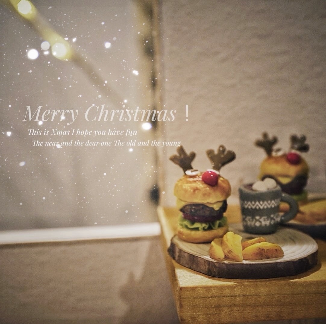 トナカイハンバーガー🎄ミニチュア 1/6サイズ - minimarus（ミニマルズ