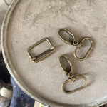 25ミリ〈スマホショルダー用金具〉ナスカン　移動カン　セット　アンティークゴールド