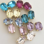 1番　処分品/AA級/16コ入り 6×8mm・カラーMIX  ガラスストーン
