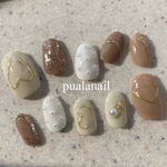 ネイルチップ 🌙　ゴールドニュアンス　オーダー　pualanail