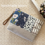 布合わせ大きめポーチ　