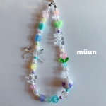 ☁️🌼カラフルパーツストラップ　ビーズアクセサリー　ビーズストラップ　韓国アクセサリー　スマイル　グミベア　ビーズアクセサリー　可愛い　キラキラ　カラフル
