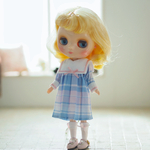 ミディブライスアウトフィット　晴れの日ワンピース（blue×pink）
