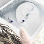 ラピスラズリ 一粒ピアス　4mm