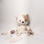 ぺたんこねこ【８cm】小さなぬいぐるみ／ハンドメイドミニチュアテディベア