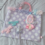 お名前ホルダーつきファンシーチュールフリルレッスンバッグ 