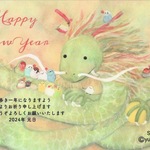 かわいい♪鳥さん年賀状5枚入り2024年辰年『小鳥たちと龍』お年玉くじつき年賀はがき    
