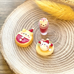 限定【完成品】まんまるくまトーストクリスマスセット🎄［ミニチュア(無加工)、ピアス、イヤリング、チャーム加工可能］