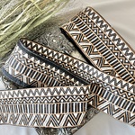 30cm/50cm  インド刺繍リボン  シルク  ギザギザ柄  ブラック