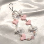 ビーズストラップ　ビーズキーホルダー　ハンドメイド　韓国　にこちゃん