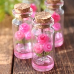 小瓶×粘土で作る小さなピンク色の薔薇B