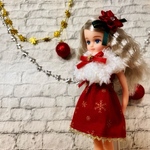  リカちゃんサイズ　Xmasドレスセット　雪の結晶.｡.:*☆