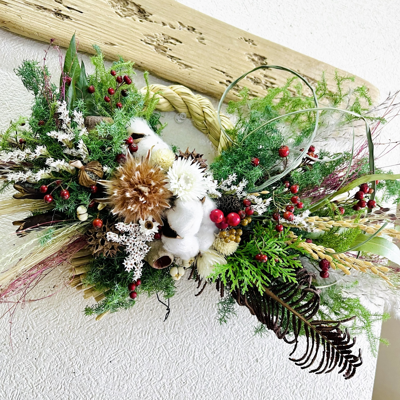 大きめ 8way飾る向き×クリスマス×しめ縄8way クリスマスリース しめ縄