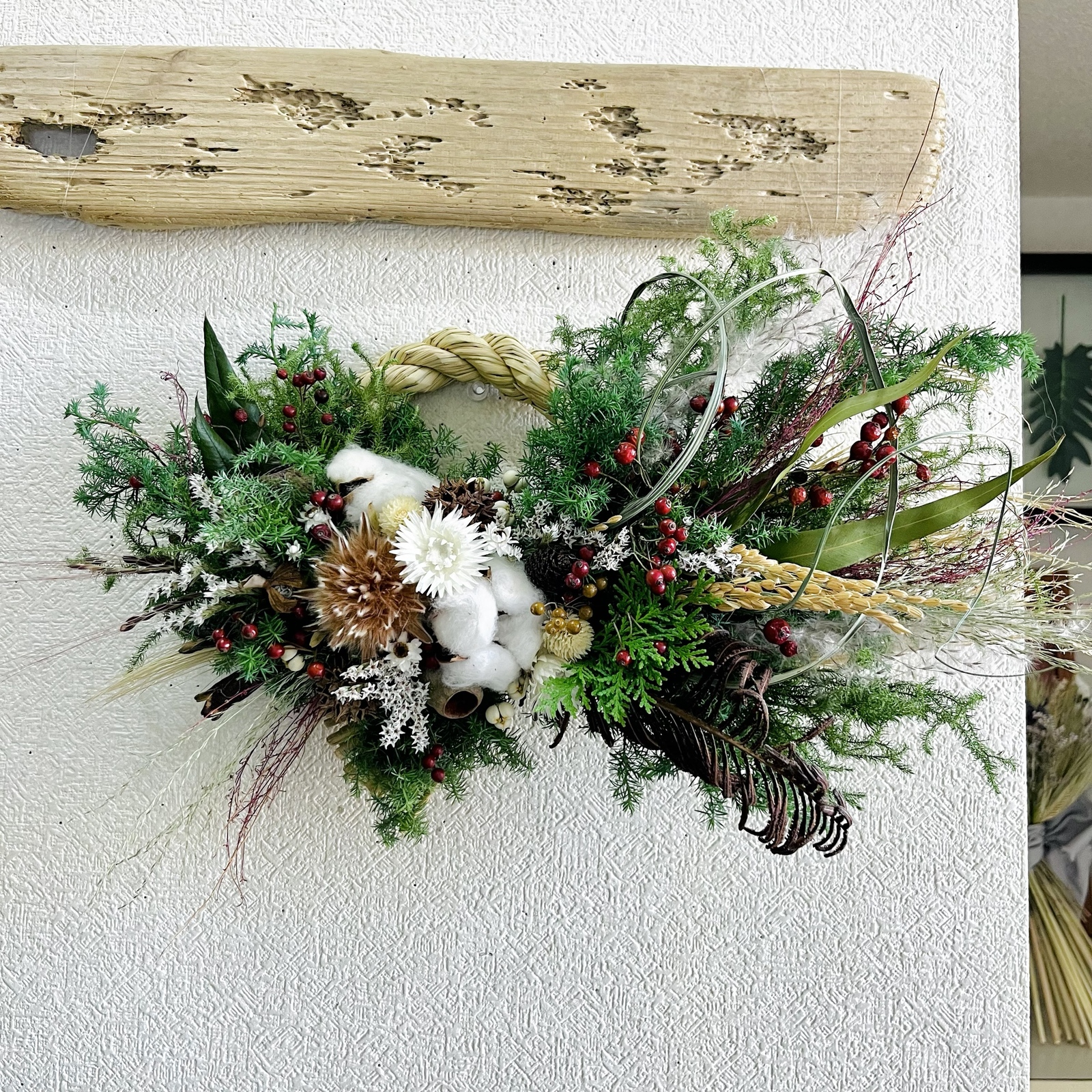 大きめ 8way飾る向き×クリスマス×しめ縄8way クリスマスリース しめ縄