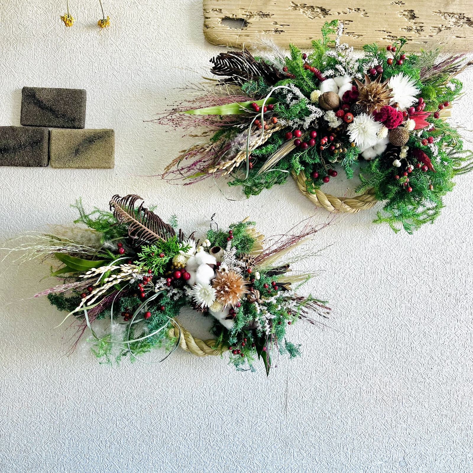 大きめ　飾る向き×クリスマス×しめ縄8way  クリスマスリース　しめ縄リース 大きめ 8way飾る向き×クリスマス×しめ縄8way クリスマスリース しめ縄