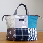 【Sale!】ぽってりファスナートート(cotton various patch）#6