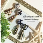 ＊ethnic＊ Ⅱ  くるみぼたんのタッセルピアス