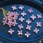 オリジナル★8mm ラベンダー、ライラック、フジ　お花のアセテートパーツ　オーロラパープルグラデーション