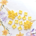 新作★10mm 菜の花　山吹草　お花のアセテートパーツ　イエロー