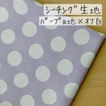 50*50【シーチング】ポップなマカロン水玉3cm／パープル地×オフ白《 生地 シーチング生地 コットン 綿 水玉模様 ドット柄 水玉柄 ドット COTTONCANDY 薄手 》
