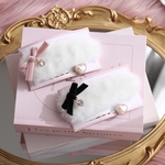 もこもこリボンとハートチャームのパッチンピン🎀