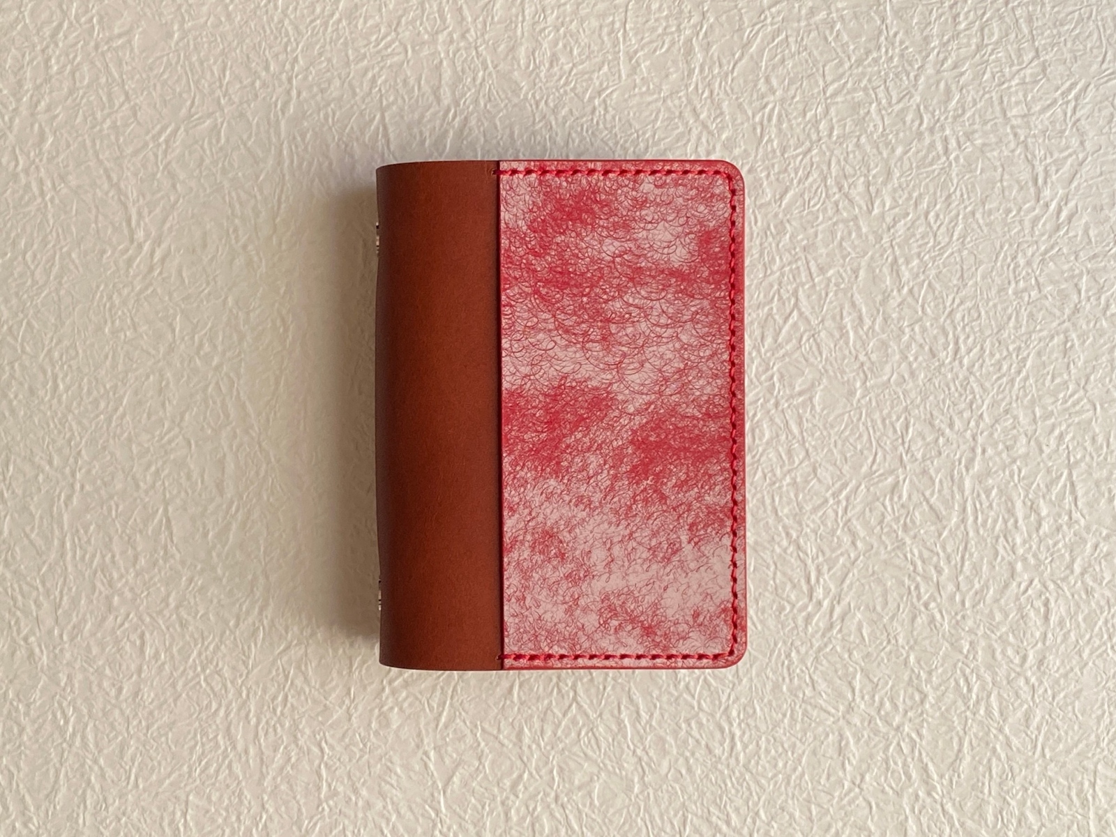 M5 システム手帳カバー / ノートタイプ・外ポケット付 / レッド