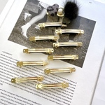 在庫限り! バレッタピン【5.9cm×0.7cm】10pcs ゴールド m890
