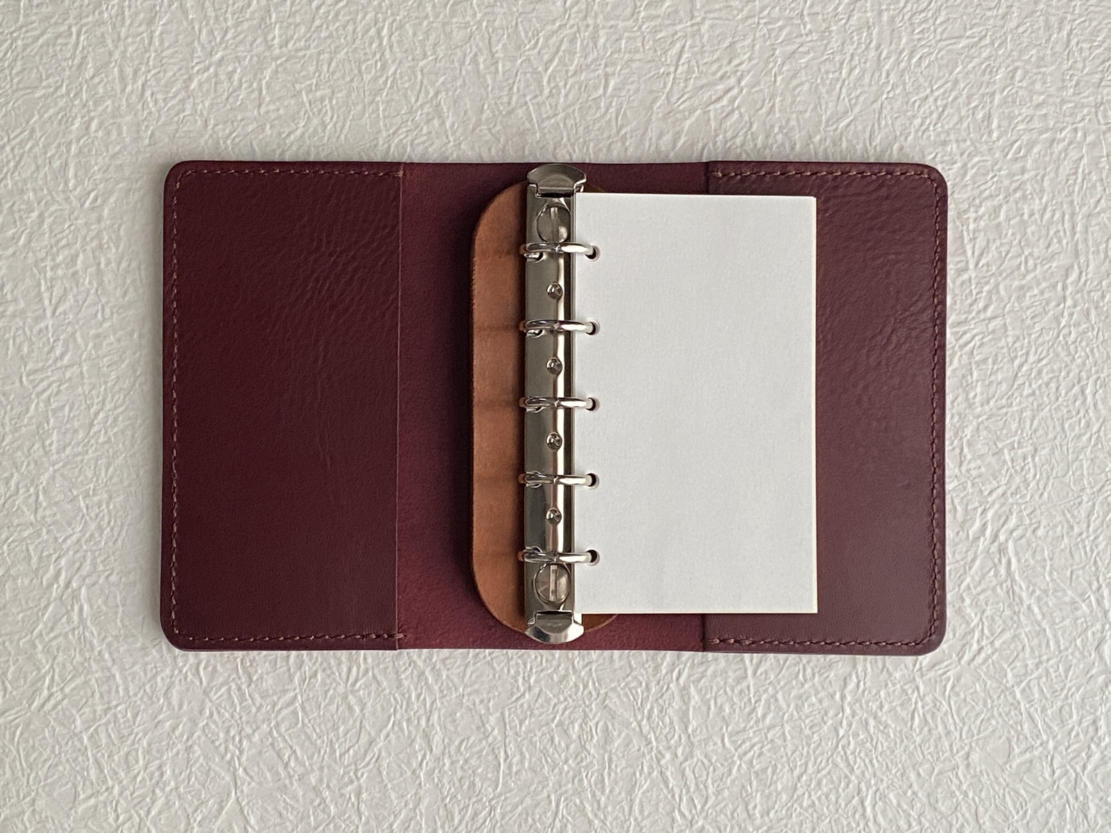 【マイクロ5】システム手帳　イタリアンレザー　ハンドメイド　マルゴーフォグ マイクロ5】システム手帳 イタリアンレザー ハンドメイド