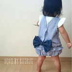再販10♡ストライプ♡ブルー×ホワイト♡ふりふりブルマ