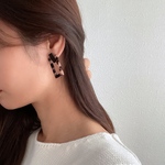 marble square hoop earring