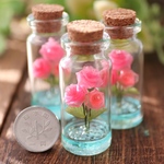 小瓶×粘土で作る小さなピンク色の薔薇A