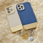 世界にたった一つのプレートキーホルダー付きiPhone用マットゴールド入りのソフトケース