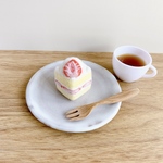 【NEW】羊毛×スクエアショートケーキ(スライスいちご)ストラップor飾る用
