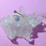 【再販】 エンジェライト 天然石 オープン ピンキーリング