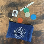 【再販】麻雀刺繍小銭入れ(デニム／イーソー)