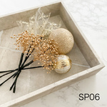 髪飾りのちょい足しに！和玉　チュール　金　プリザーブドフラワーのかすみ草セット　SP06