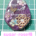 【sugar‐rose様専用】新柄螺鈿風和柄ネックレスー紫ー