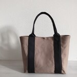 ☆toyo 1016様専用☆トートバッグ横長 マッドブラウン×ブラック 倉敷帆布