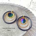 2pcs★mannish black hoop（リングチャーム）