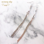 ✨再販✨タッセル風ロングピアス／イヤリング（シルバー）