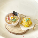 ミニチュア 醤油ラーメンとチャーハンのピアス　or チャーム