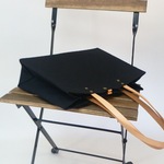 帆布8号セミショルダーバッグ 10 ブラック(持ち手革）