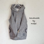 ★ふわもこロング丈前開きパーカー★粗挽き濃い杢グレー×ボア