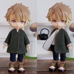 濃い緑　袖まくりカーディガン　オビツ１１（ねんどろいどどーるオビツ11共有サイズ）