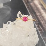 【silver925×18KGP】1点もの！高品質天然ルビーのクラウンリング（サイズフリー）