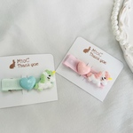 【ユニコーンとハートのヘアクリップ　ベビー】　子供　ヘアピン　キッズ　ヘアアクセサリー　シンプル　プチギフト　